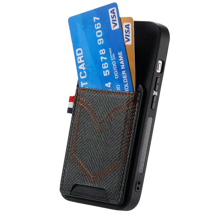 For iPhone Air Denim Texture Leather Skin Phone Case with Card Slot