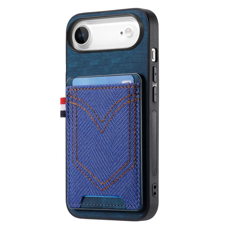 For iPhone Air Denim Texture Leather Skin Phone Case with Card Slot