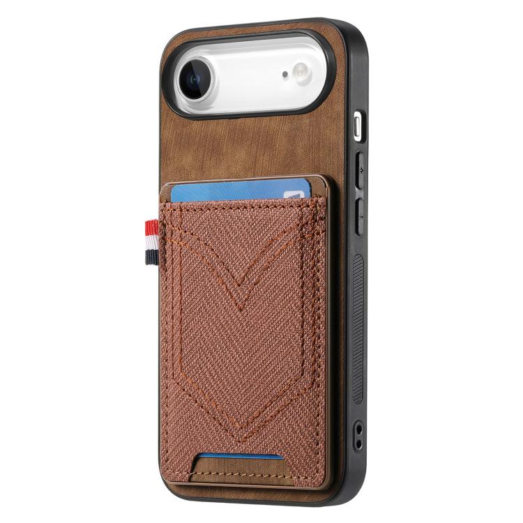 For iPhone Air Denim Texture Leather Skin Phone Case with Card Slot