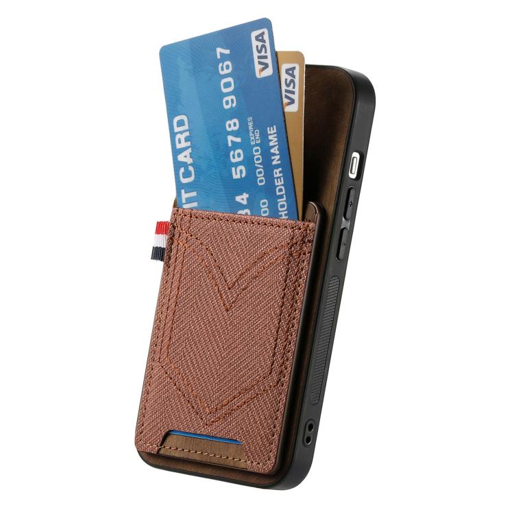 For iPhone Air Denim Texture Leather Skin Phone Case with Card Slot