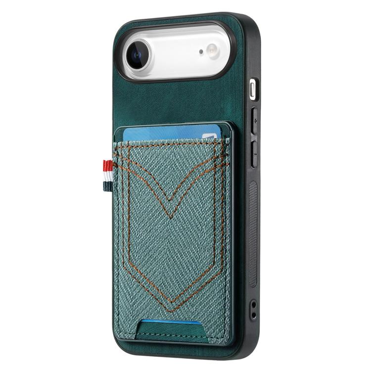 For iPhone Air Denim Texture Leather Skin Phone Case with Card Slot