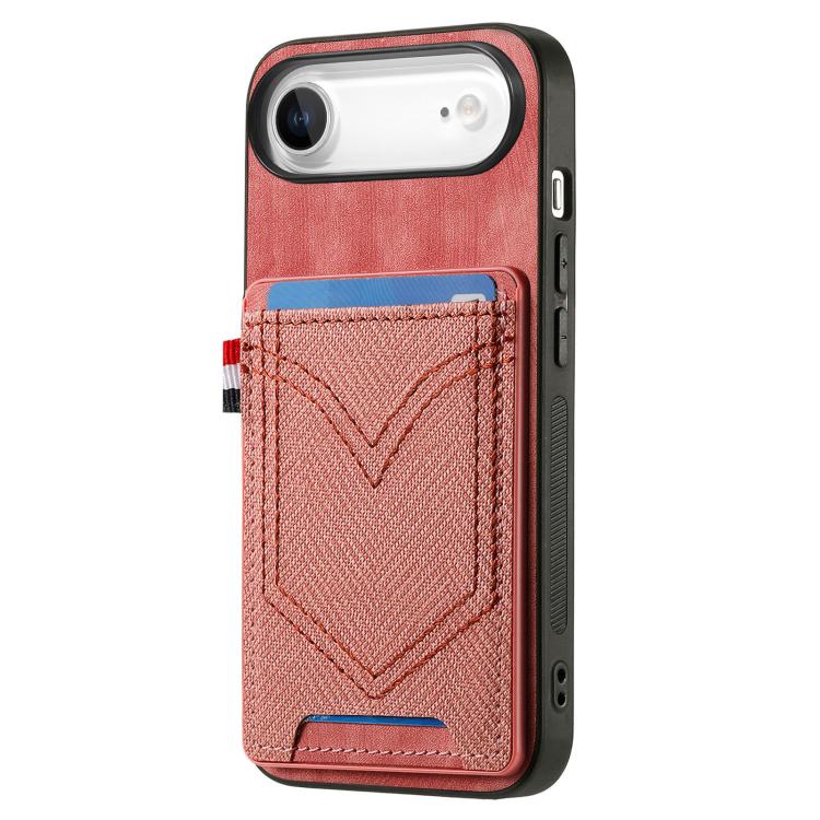 For iPhone Air Denim Texture Leather Skin Phone Case with Card Slot