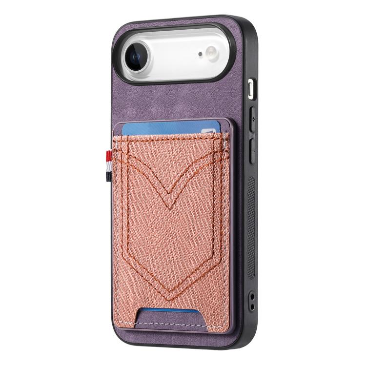 For iPhone Air Denim Texture Leather Skin Phone Case with Card Slot