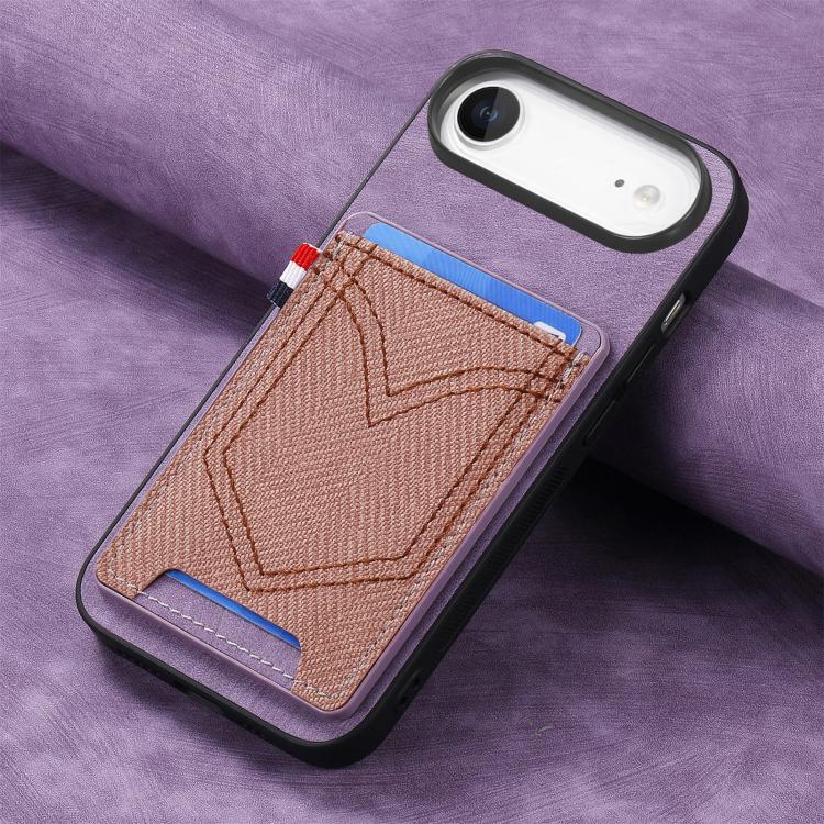 For iPhone Air Denim Texture Leather Skin Phone Case with Card Slot