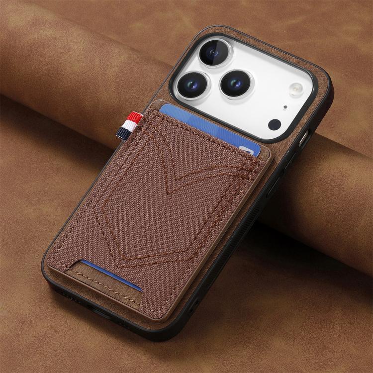 For iPhone 17 Pro Denim Texture Leather Skin Phone Case with Card Slot
