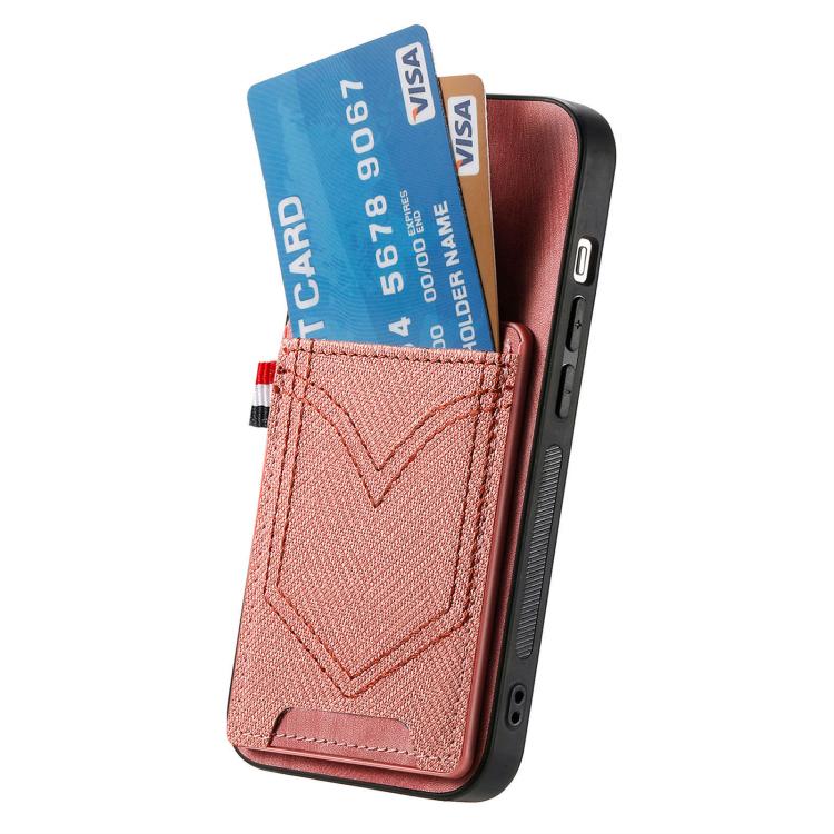 For iPhone 17 Pro Denim Texture Leather Skin Phone Case with Card Slot