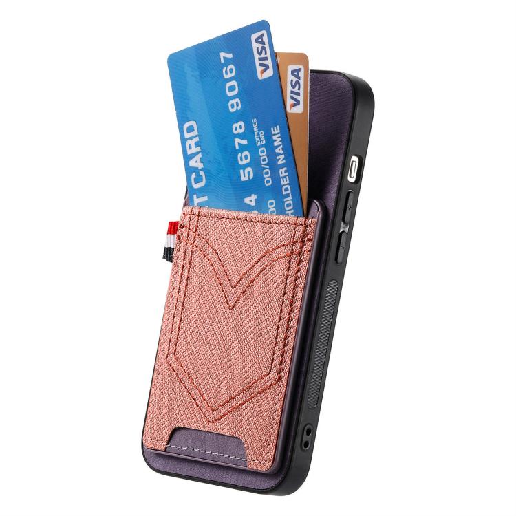 For iPhone 17 Pro Max Denim Texture Leather Skin Phone Case with Card Slot