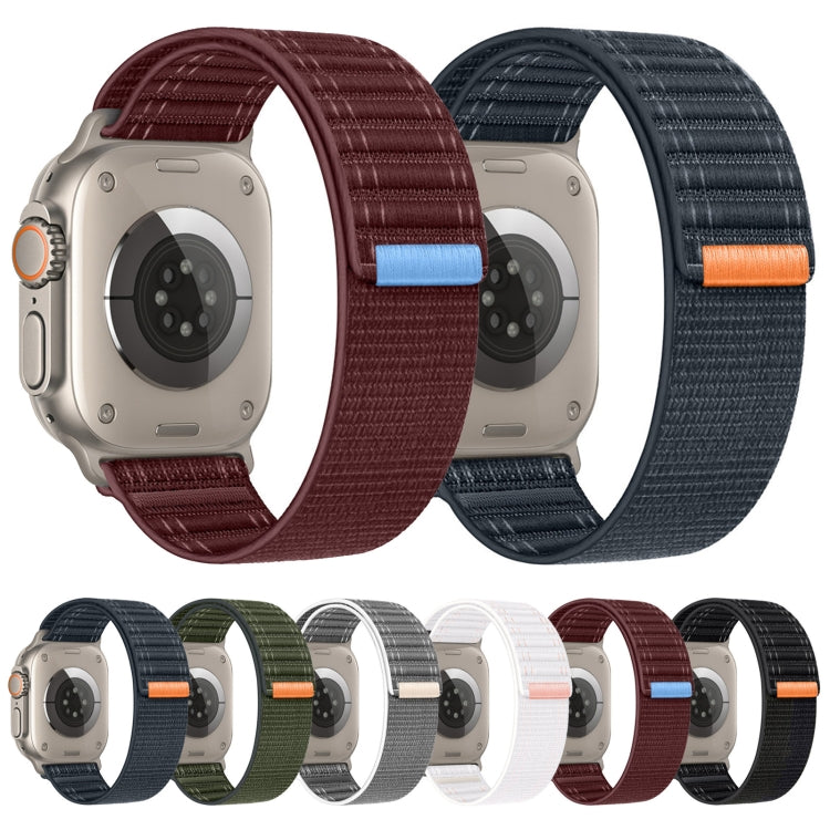 For Apple Watch Series 6 44mm Sea Wave Nylon Hook and Loop Fastener Watch Band