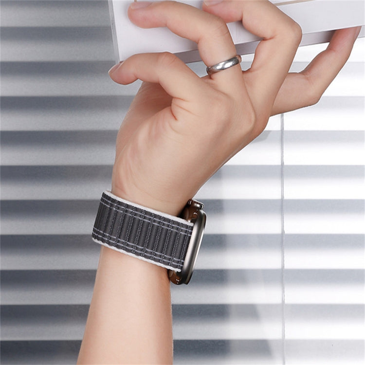 For Apple Watch SE 2022 44mm Sea Wave Nylon Hook and Loop Fastener Watch Band