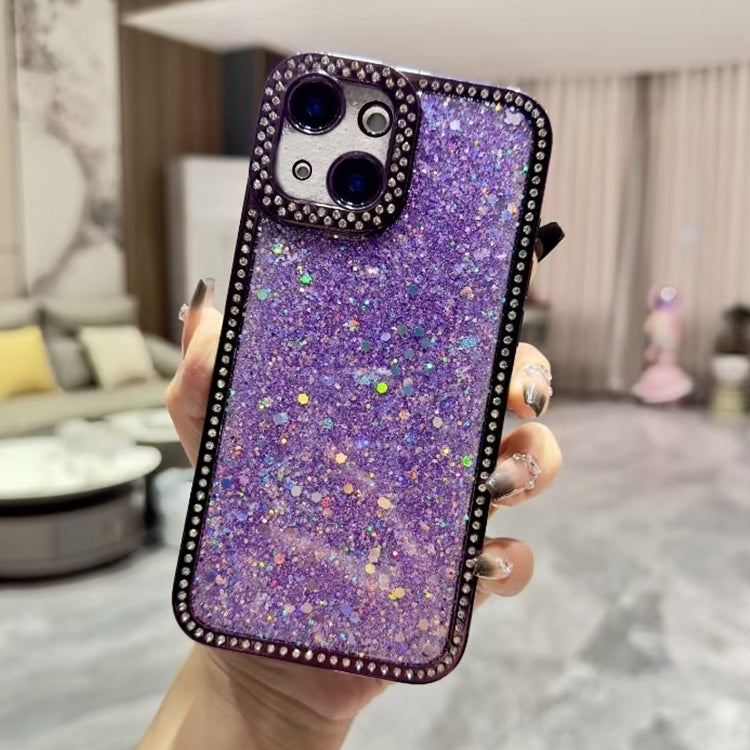 For iPhone 15 Plus Diamond Glitter Sequins TPU Phone Case