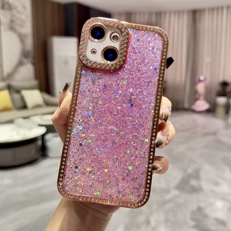 For iPhone 15 Plus Diamond Glitter Sequins TPU Phone Case