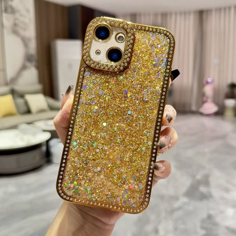 For iPhone 15 Plus Diamond Glitter Sequins TPU Phone Case