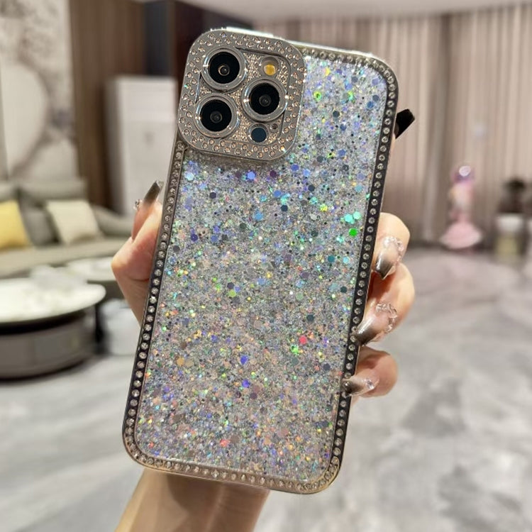 For iPhone 14 Pro Diamond Glitter Sequins TPU Phone Case