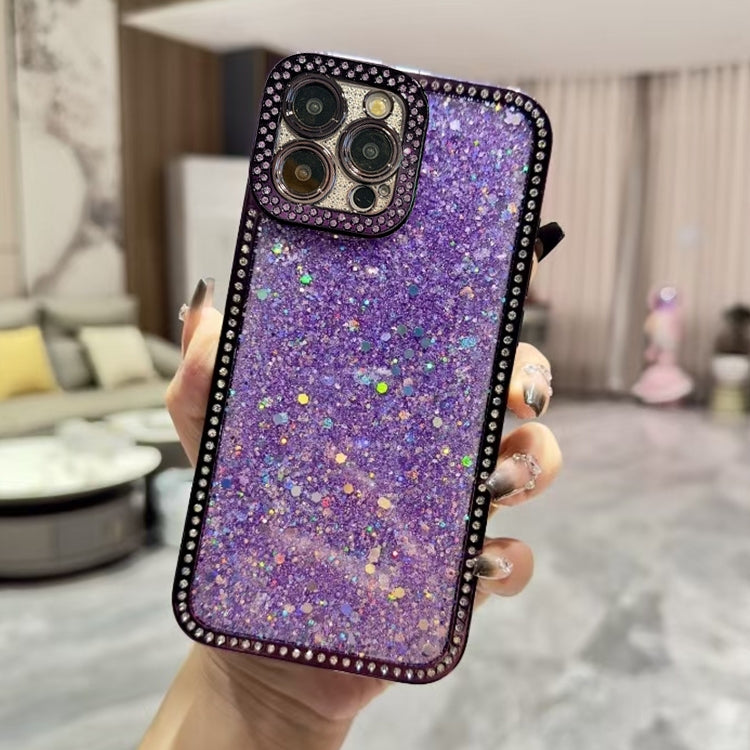 For iPhone 13 Pro Max Diamond Glitter Sequins TPU Phone Case