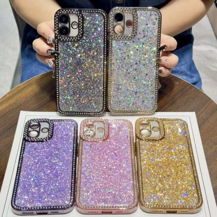 For iPhone 14 Plus Diamond Glitter Sequins TPU Phone Case