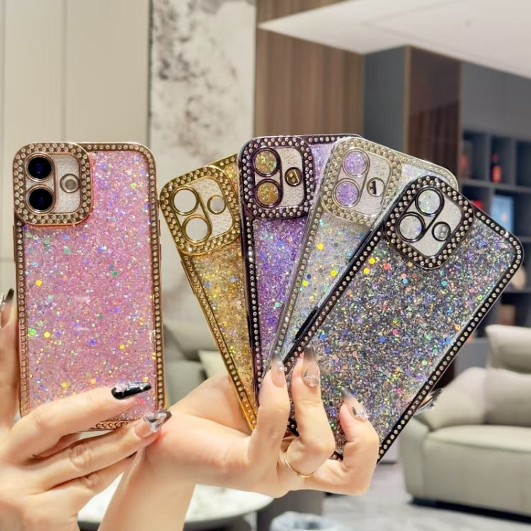 For iPhone 14 Diamond Glitter Sequins TPU Phone Case