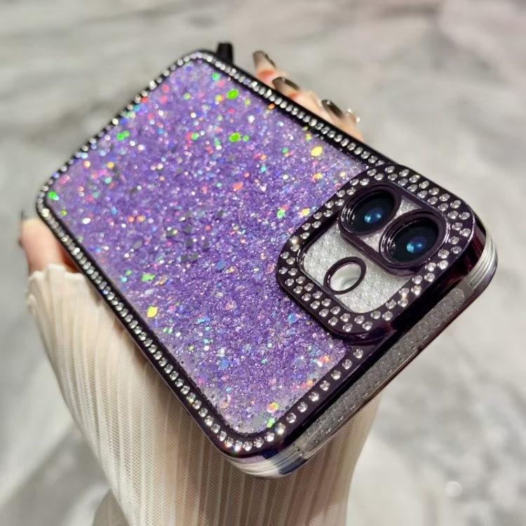 For iPhone 13 Pro Max Diamond Glitter Sequins TPU Phone Case