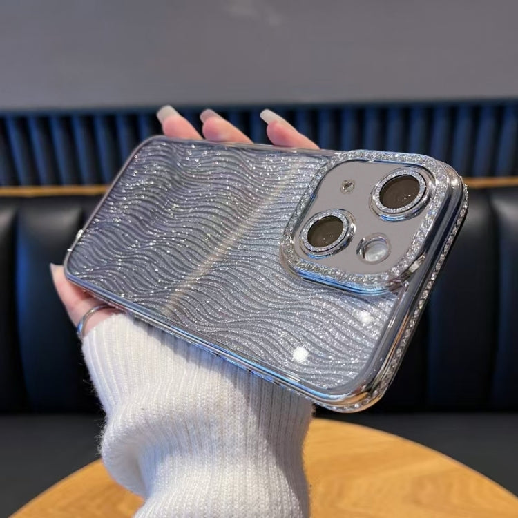 For iPhone 15 Plus Diamond Water Ripple Gradient Glitter TPU Phone Case