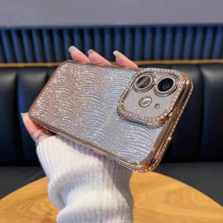 For iPhone 12 Diamond Water Ripple Gradient Glitter TPU Phone Case