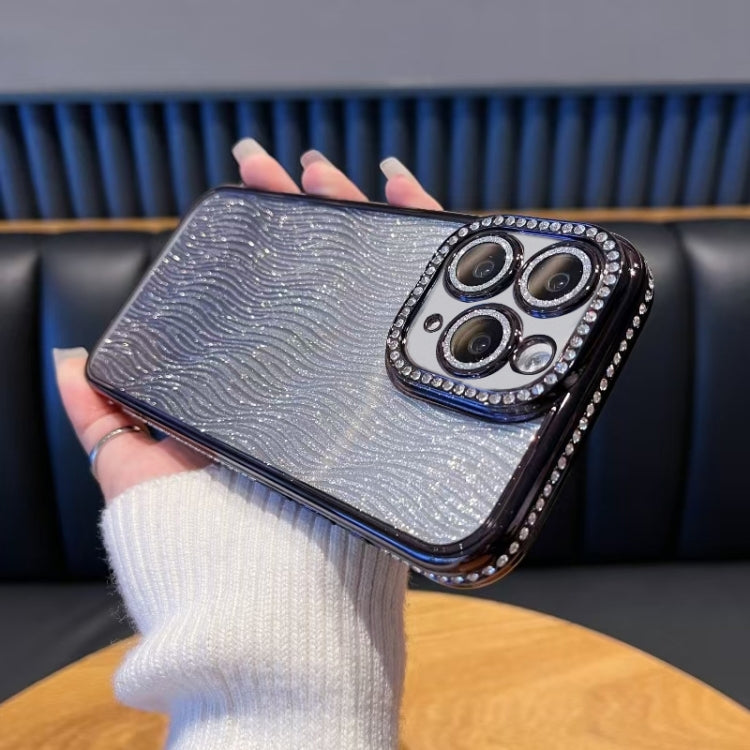 For iPhone 11 Pro Max Diamond Water Ripple Gradient Glitter TPU Phone Case