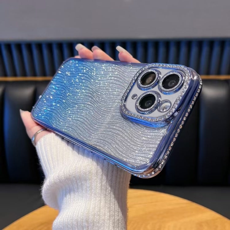For iPhone 11 Pro Max Diamond Water Ripple Gradient Glitter TPU Phone Case