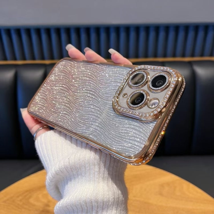 For iPhone 11 Pro Max Diamond Water Ripple Gradient Glitter TPU Phone Case