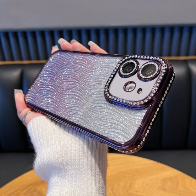 For iPhone 11 Diamond Water Ripple Gradient Glitter TPU Phone Case
