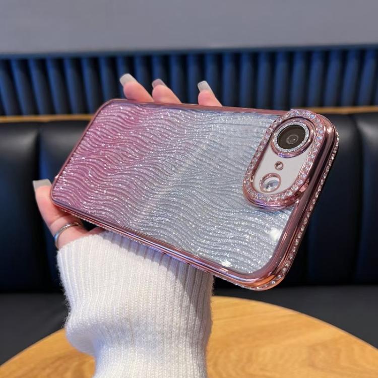 For iPhone 17e / 16e Diamond Water Ripple Gradient Glitter TPU Phone Case
