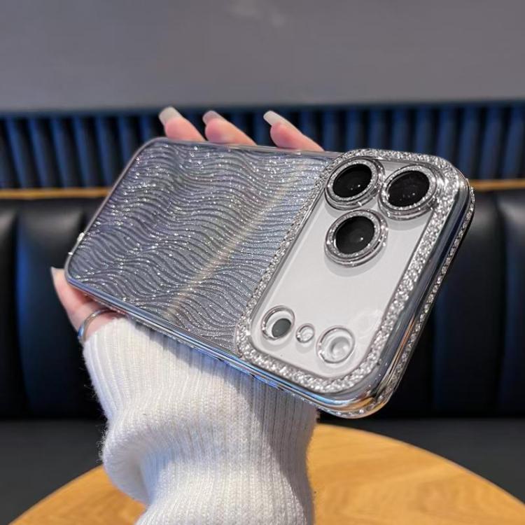 For iPhone 17 Pro Diamond Water Ripple Gradient Glitter TPU Phone Case
