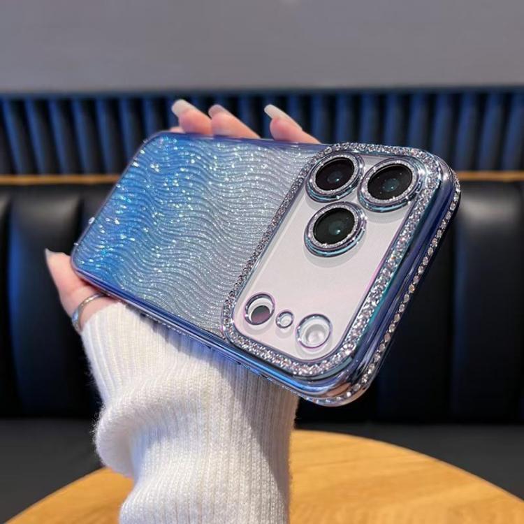 For iPhone 17 Pro Diamond Water Ripple Gradient Glitter TPU Phone Case