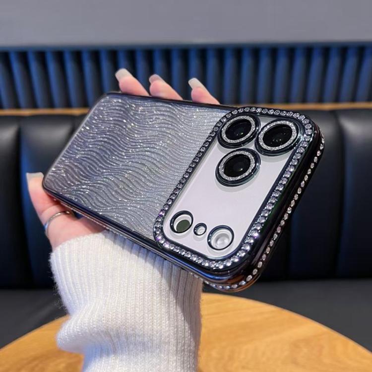 For iPhone 17 Pro Max Diamond Water Ripple Gradient Glitter TPU Phone Case