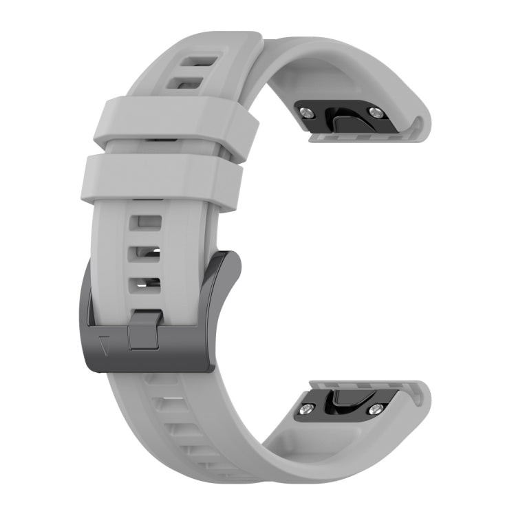For Garmin Fenix 8 AMOLED 43mm Pure Color Steel Buckle 20mm Silicone Watch Band