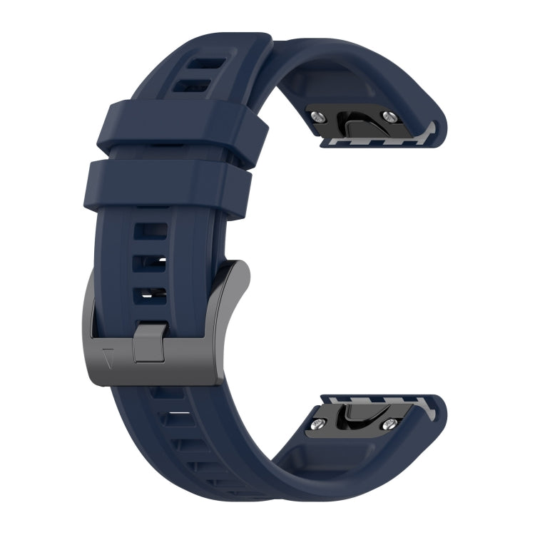 For Garmin Quatix 7 Pure Color Steel Buckle 22mm Silicone Watch Band