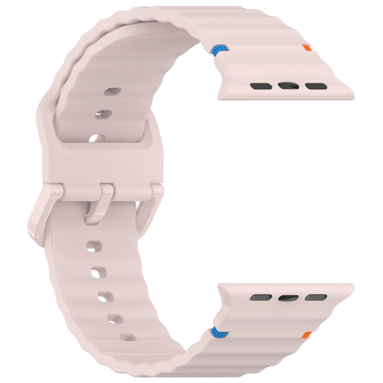For Apple Watch Ultra 49mm Wavy Grain Stitched Silicone Watch Band