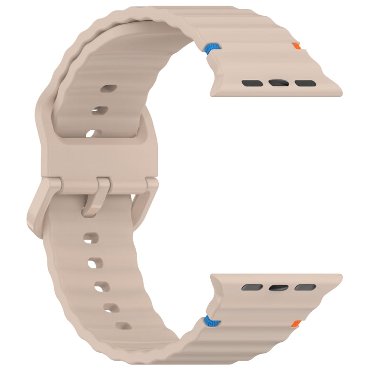 For Apple Watch Ultra 49mm Wavy Grain Stitched Silicone Watch Band