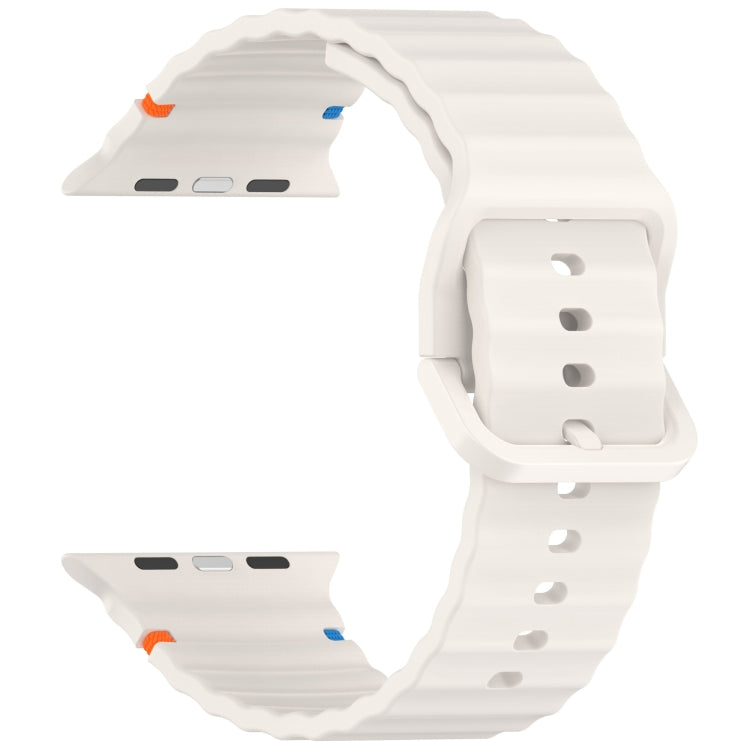 For Apple Watch Ultra 49mm Wavy Grain Stitched Silicone Watch Band