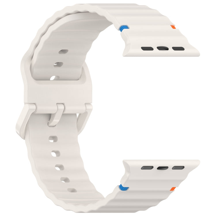 For Apple Watch Ultra 49mm Wavy Grain Stitched Silicone Watch Band