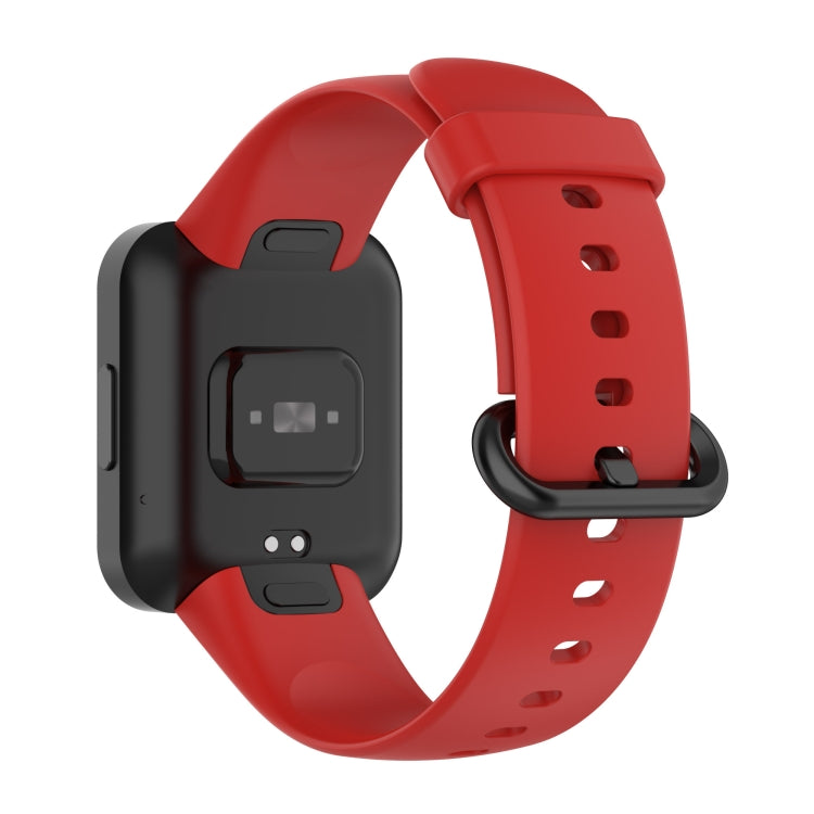 For Xiaomi Poco Watch Solid Color Black Steel Buckle Silicone Watch Band
