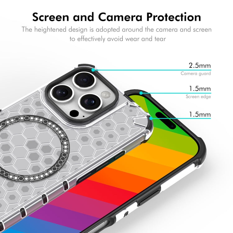 For iPhone 14 Pro Max ENKAY Hat-Prince Honeycomb MagSafe Shockproof Phone Case with Large Arc Edge Film