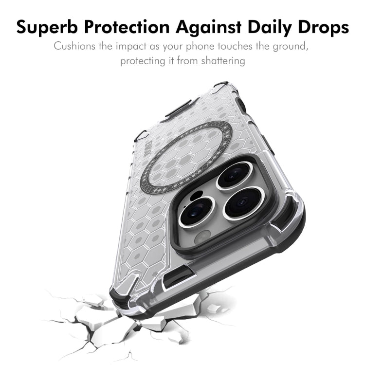 For iPhone 14 Pro Max ENKAY Hat-Prince Honeycomb MagSafe Shockproof Phone Case with Large Arc Edge Film