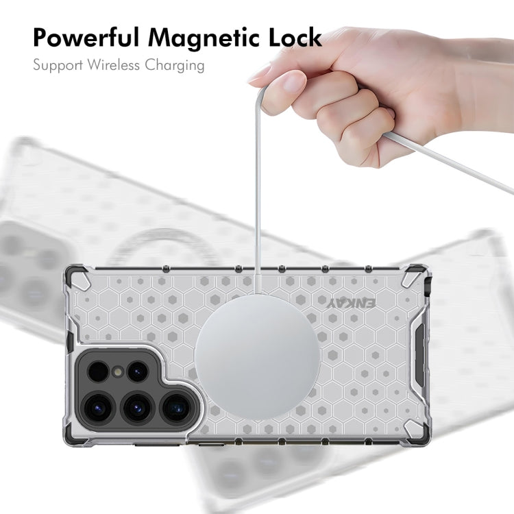 For Samsung Galaxy S24 Ultra 5G ENKAY Hat-Prince Honeycomb MagSafe Shockproof Phone Case with 0.18mm Film