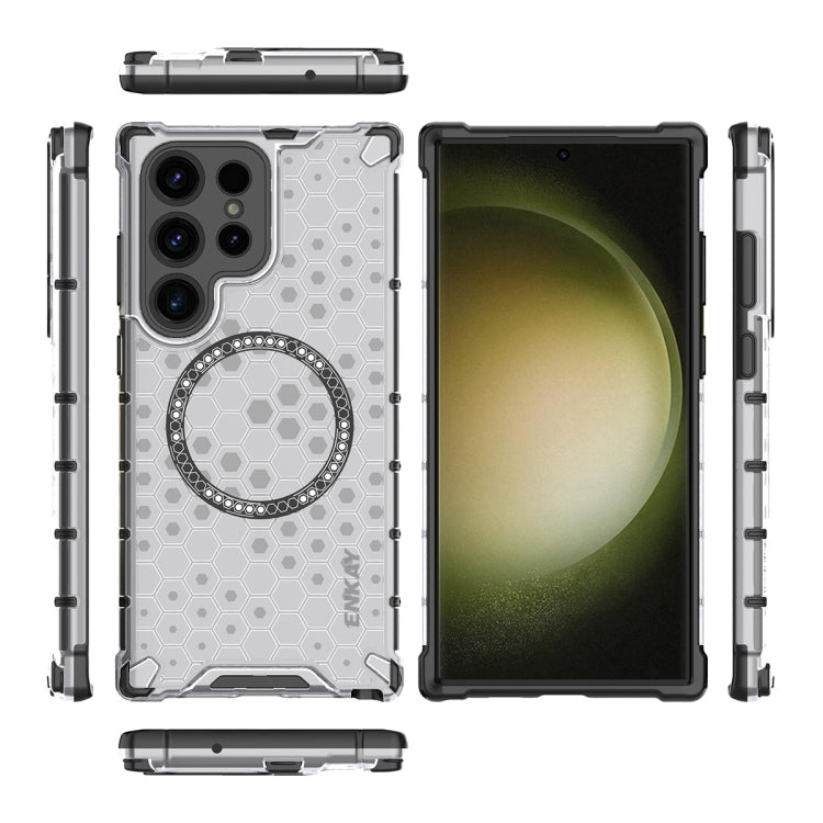 For Samsung Galaxy S24 Ultra 5G ENKAY Hat-Prince Honeycomb MagSafe Shockproof Phone Case with 0.18mm Film