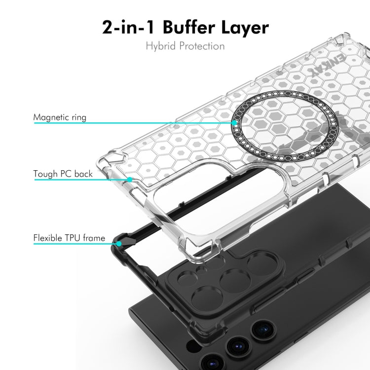 For Samsung Galaxy S24 Ultra 5G ENKAY Hat-Prince Honeycomb MagSafe Shockproof Phone Case with 0.18mm Film