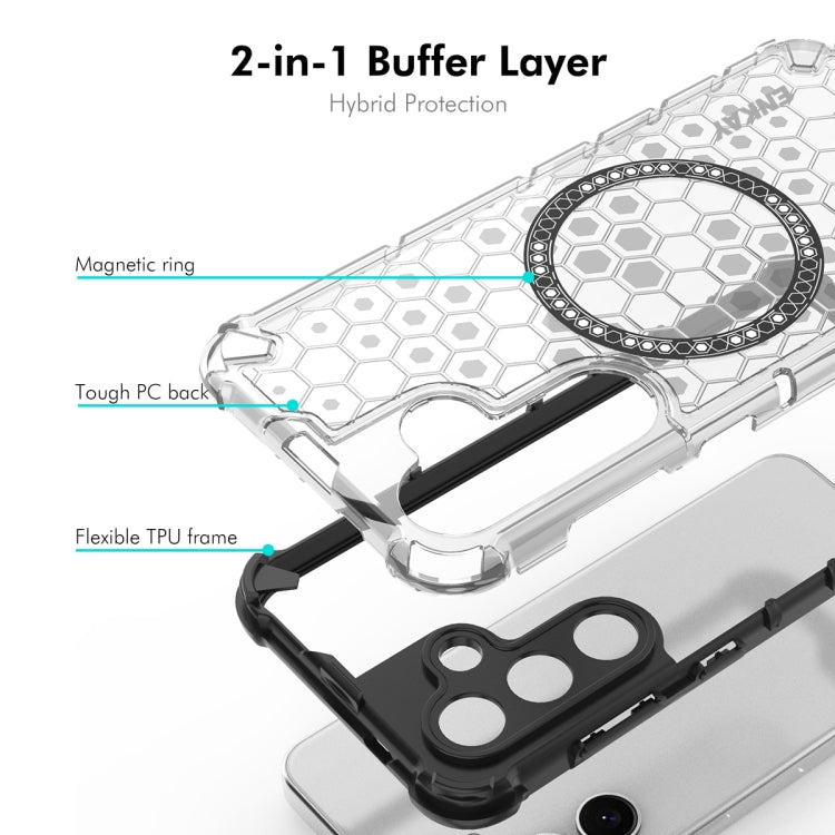 For Samsung Galaxy S23 5G ENKAY Hat-Prince Honeycomb MagSafe Shockproof Phone Case with 0.18mm Film