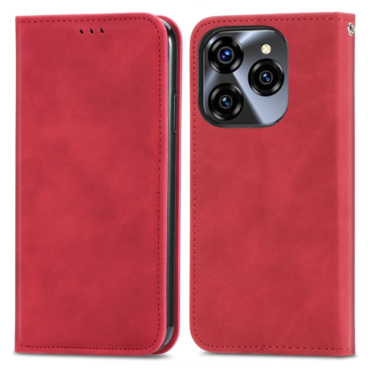 For Oukitel C50 Retro Skin Feel Magnetic Flip Leather Phone Case