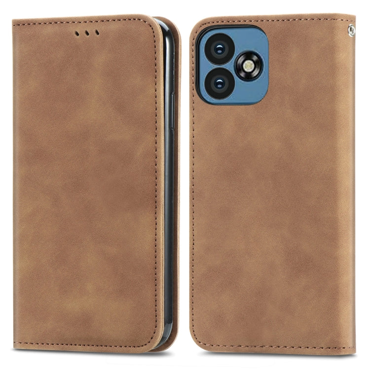 For Oukitel C53 Retro Skin Feel Magnetic Flip Leather Phone Case
