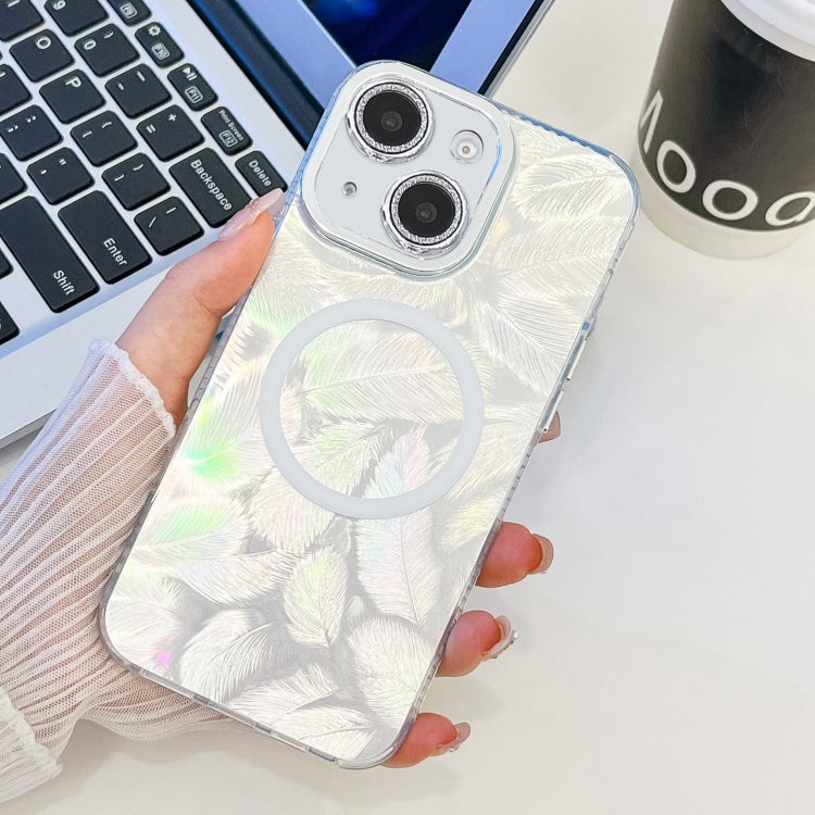 For iPhone 13 Plating Texture MagSafe TPU Phone Case with Glitter Lens Film