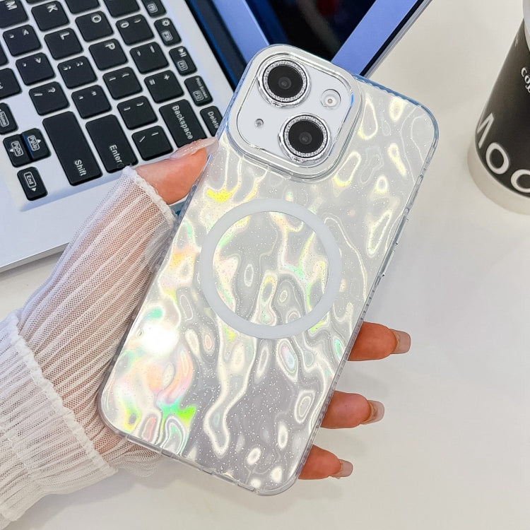 For iPhone 13 Plating Texture MagSafe TPU Phone Case with Glitter Lens Film