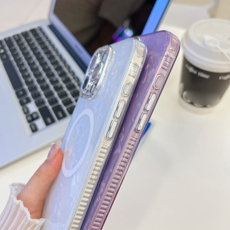 For iPhone 14 Pro Plating Texture MagSafe TPU Phone Case with Glitter Lens Film