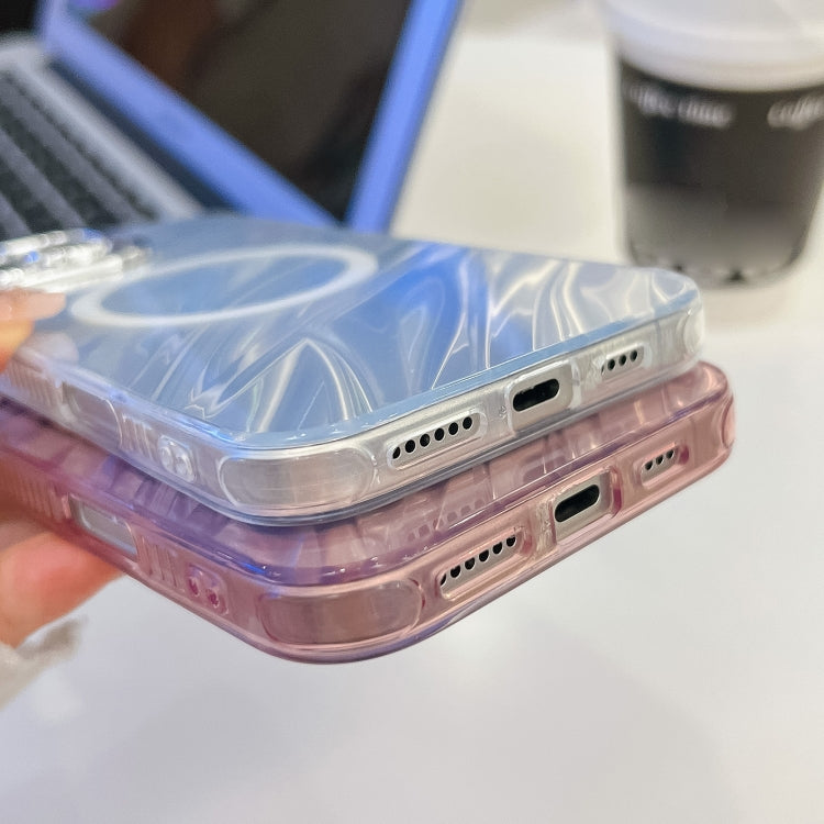 For iPhone 14 Pro Plating Texture MagSafe TPU Phone Case with Glitter Lens Film
